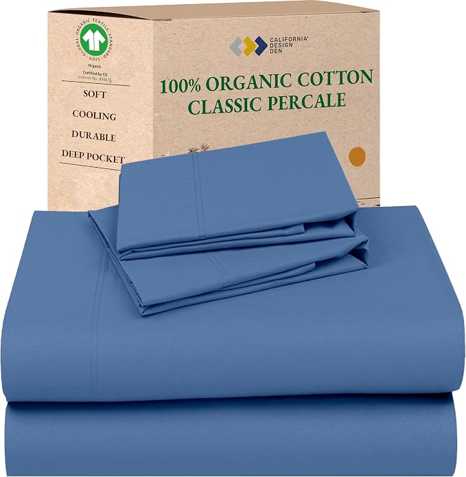 California Design Den Soft 100% Organic Cotton Sheets Full Size Bed Set by CaliforniaDesignDen