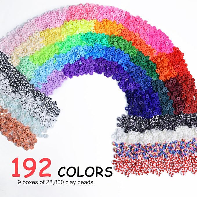 Redtwo 30000 Pcs Clay Beads Bracelet Making Kit, 9 Boxes 192 Colors Friendship - Image 2