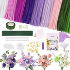 Cwczhi 600 PCS Pipe Cleaners Craft, 9 Colors Purple Pipe Cleaner Flower Kit | by Unknown
