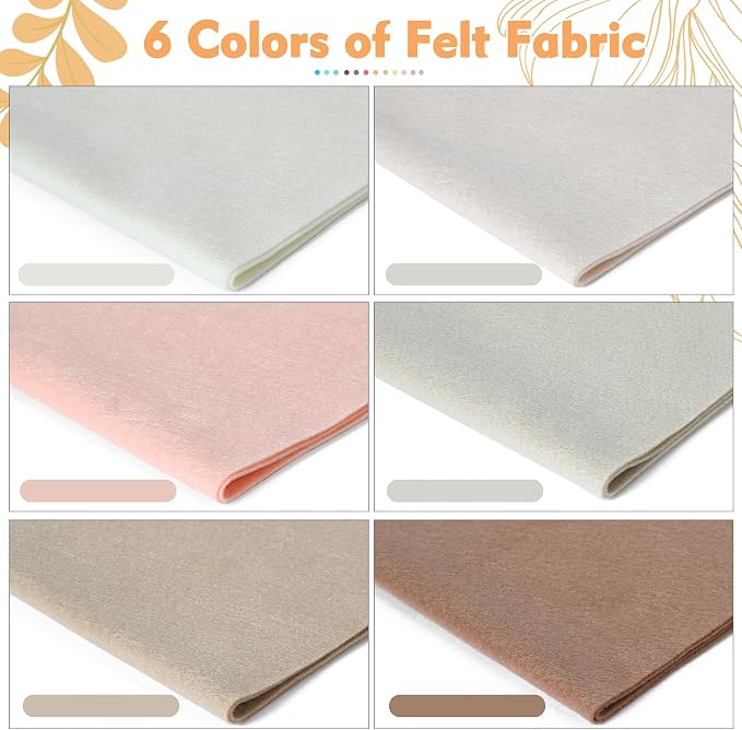 HaoFeiJH 6 Rolls 8"x20" Soft Felt Fabric Sheets, 1.6mm Thick, and Projects - Image 3