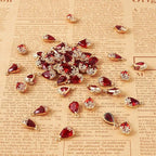 FASHEWELRY 50Pcs Faceted Transparent Glass Teardrop Pendants Crystal Glass - Image 5