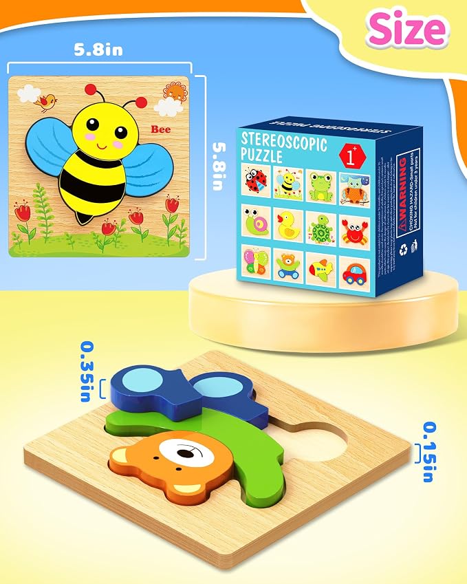 Bekayshad Wooden Puzzles Toddler Toys Gifts - Image 6