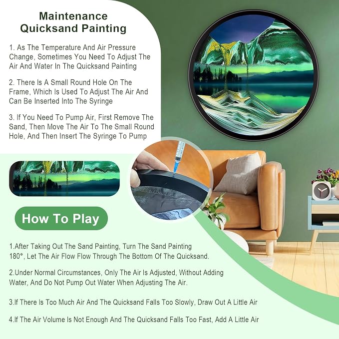 Mtadmai 24" Moving Sand Art, 3D Sand Art Pictures Deep Sea Sandscape Living - Image 5