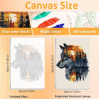 Mandun 3 Pack Paint by Numbers for Adult, Animals Paint by Numbers Kit for - Image 2