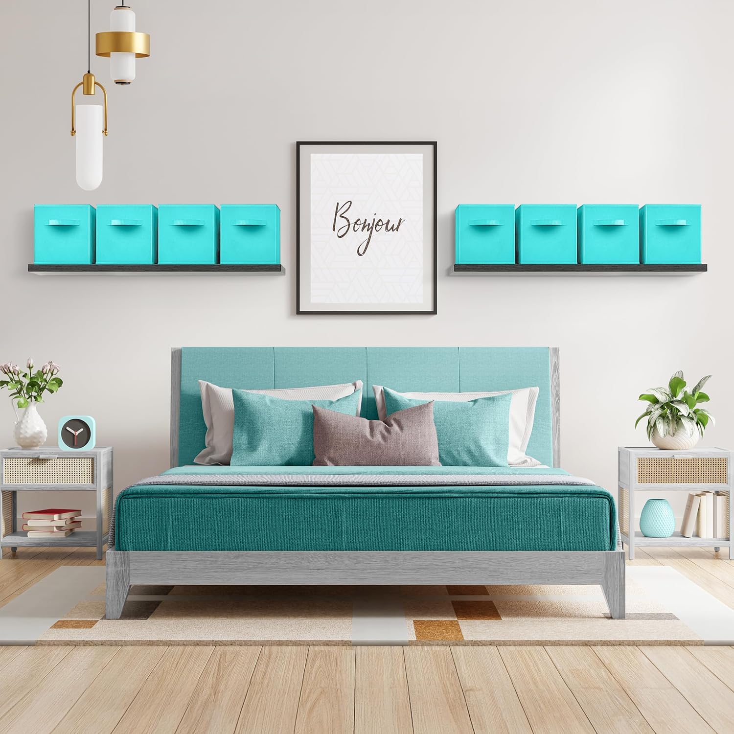 Sorbus 13 Inch Storage Bins - Sturdy Collapsible Fabric Storage Cubes with Handle - 8 Foldable Baskets for Organizing Clothes, Toys, Books - Storage Baskets for Shelves, Closets