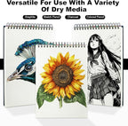 9" x 12" Sketch Book, Top Spiral Sketchbook, 100 Sheets Sketch Pad, Drawing - Image 4