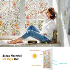 Kromapolis Window Privacy Film Floral Rainbow Decorative Stickers, 3D Static - Image 3