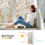 Kromapolis Window Privacy Film Floral Rainbow Decorative Stickers, 3D Static - Image 3