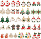 MARFOREVER 40Pcs/20 Pairs Christmas Charms, Christmas Gold Enamel Charms | by MARFOREVER