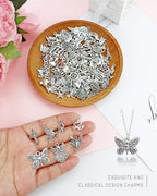 JIALEEY Wholesale Bulk Lots Jewelry Making Silver Charms Mixed Smooth Tibetan - Image 3
