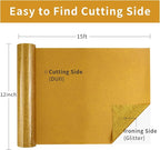 Golden Glitter Heat Transfer Vinyl, Glitter Iron-On - Image 2
