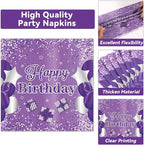 Qyeahkj 100 Pcs Purple Official Teen Birthday Decor 13th Birthday Plates - Image 4