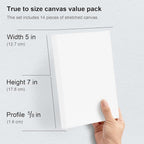 PHOENIX Stretched Canvas for Painting 5x7 Inch/14 Bulk Pack, 8 Oz Triple Primed - Image 3
