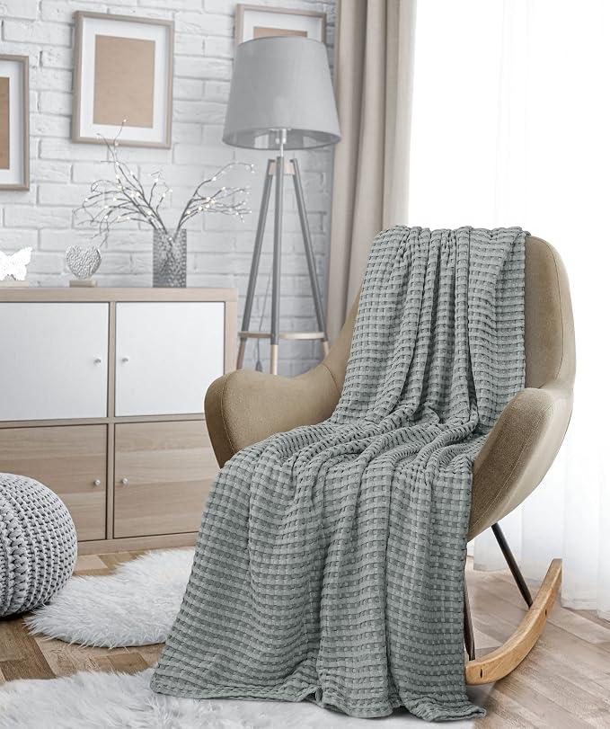 Utopia Bedding 100% Cotton Waffle Weave Blanket Full Size - Image 8