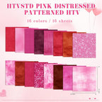HTVSTD Valentines Pink Red HTV Heat Transfer Vinyl 16pcs 12×10in | Pink Red - Image 2