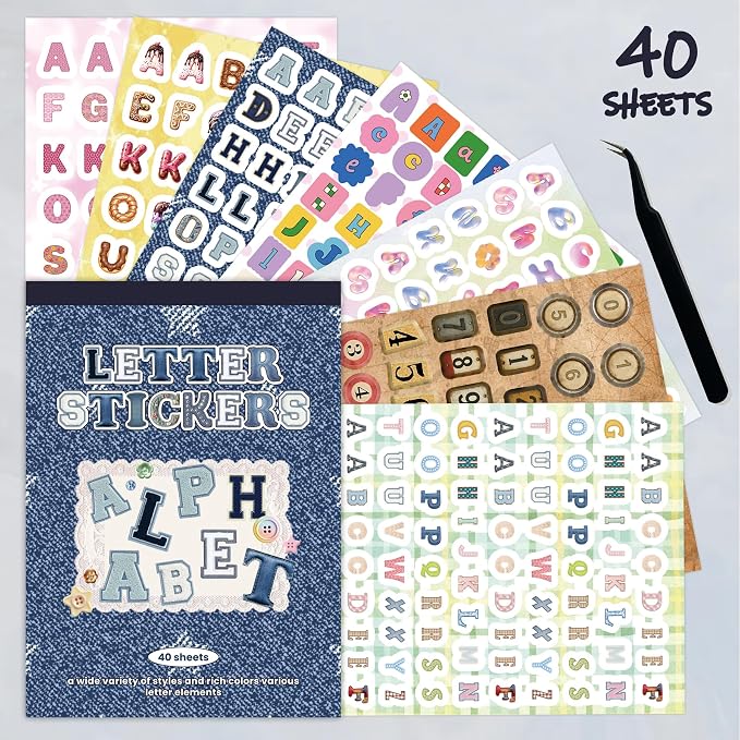 Letter Stickers Book, 40 Sheets - Image 3