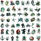 50 Pcs Dark Mermaid Stickers, Retro Style Seabed Deals, Self-Adhesive - Image 2