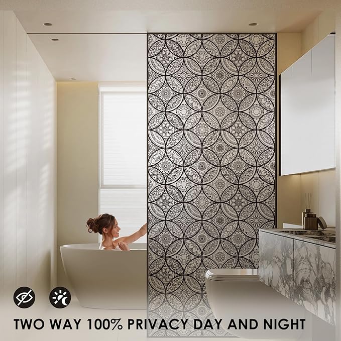 DKTIE Boho Stained Glass Look Window Privacy Film - Image 3