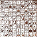 80 Pcs 3 x 3 Inch Stencils for Painting on Wood, Reusable Farm Animal Plastic by DZXCYZ