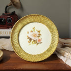 Cuspin 6x6 Round Picture Frame, Vintage Gold 6 inch Circle Frame Rattan - Image 8