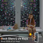 Haton Blackout Window Film, Stained Glass Sun Light Blocking Privacy Tint Shades - Image 5
