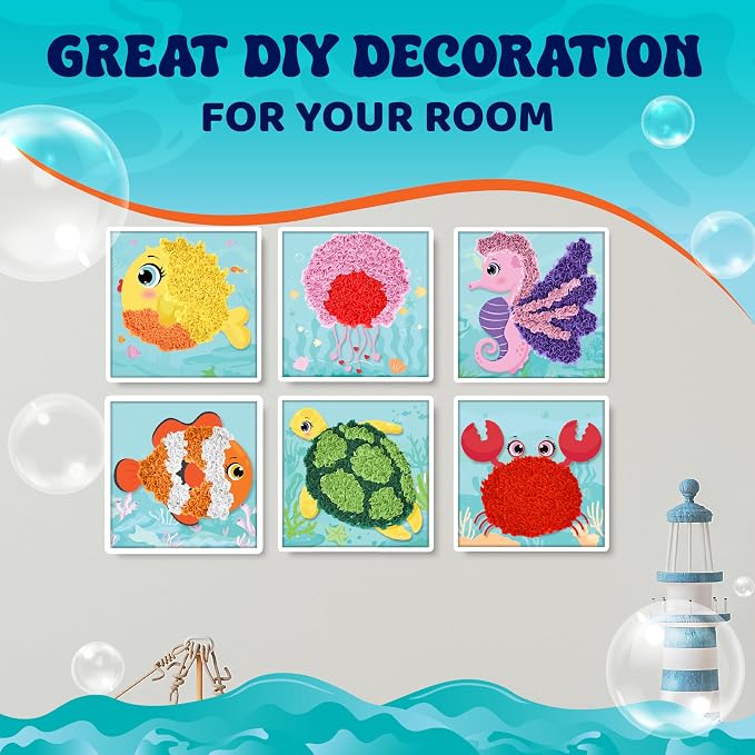 jackinthebox Poke Poke Art – Ocean Theme, Mess-Free Fabric Art and Craft - Image 7