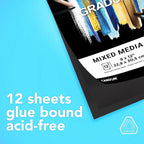 Canson Graduate Black Mixed Media Pad, 9x12 inches, 12 Sheets - Image 3