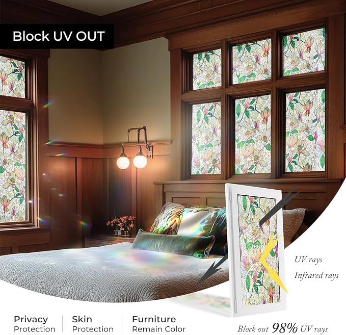 ADD.HERES Window Privacy Film, Stained Glass Decorative Static Cling, Removable - Image 5