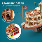 CubicFun 3D Puzzle Mississippi Steamboat Model Kit Gift - Image 3