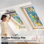QHY Sunshine Colorful Rainbow Stained Glass Window Film Non-Adhesive Window - Image 5