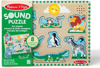 Melissa & Doug Zoo Animals Sound Puzzle – 8-Piece Wooden Peg Puzzle - Image 3
