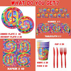 Tie Dye Birthday Party Supplies, Tie Dye Party Decorations - Image 6