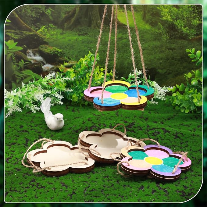 DoubleFill 12 Pcs Thickened Wood Bird Feeder Craft Kits - Image 4