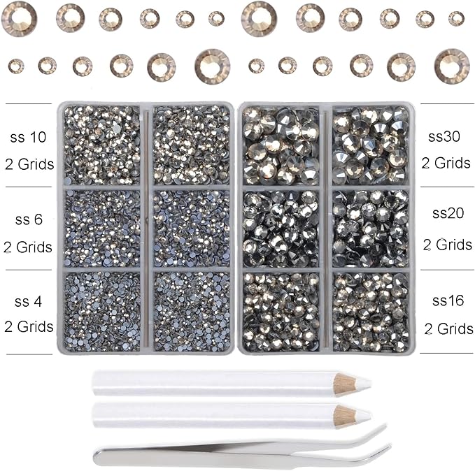 10000Pcs 2-Boxes Mixed Size Hot Fix Round Crystals Gems Glass Stones Hotfix - Image 3