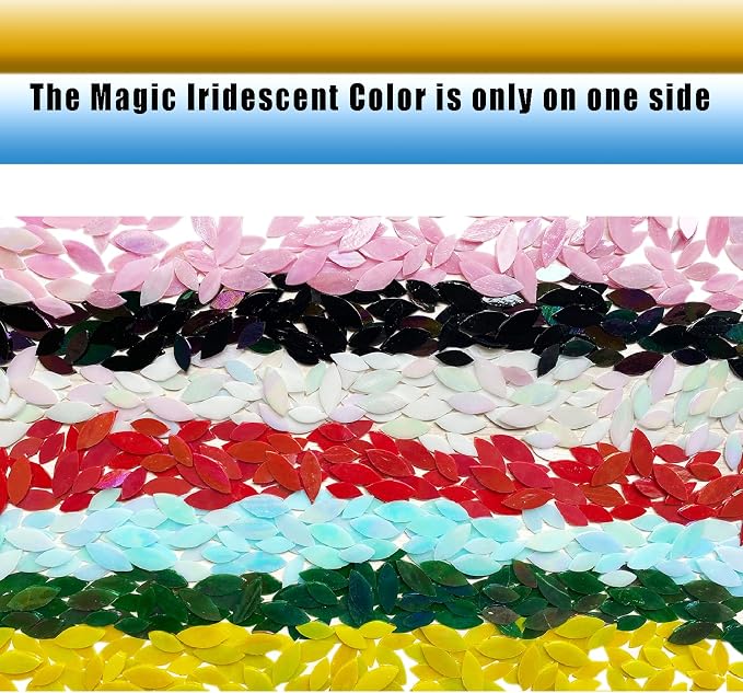 120 Pcs Iridescent Red Petal Mosaic Tiles, Hand Cut Stained Glass Petals - Image 6