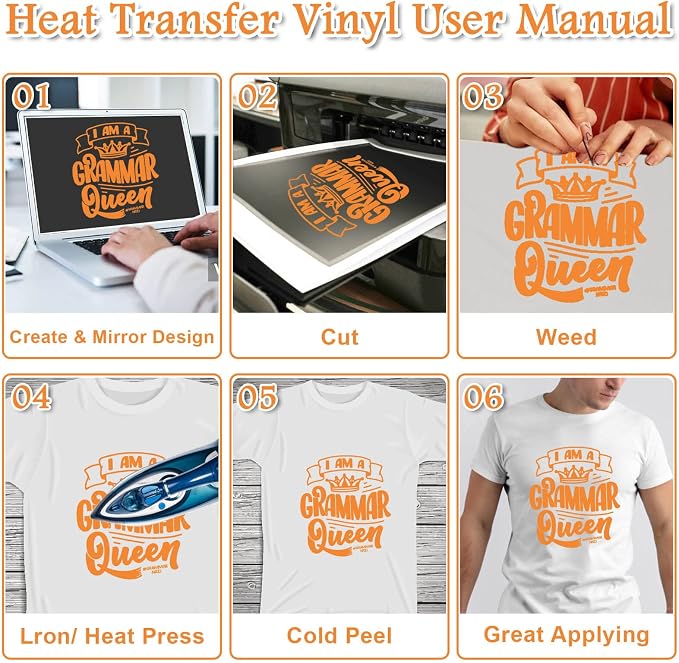 Flasoo Heat Transfer Vinyl Rolls, Compatible - Image 6