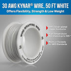 Jonard Tools R-30W-0050 White Insulated Kynar Copper Wire Roll, 30 AWG - Image 2