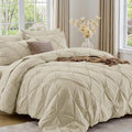 Sasttie Queen Comforter Set, 7-Piece Bed in a Bag, Pintuck Bedding Sets by SASTTIE