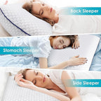 CushyOasis Memory Foam Pillows for Side, Back and Stomach Sleepers, Bed Pillow - Image 6