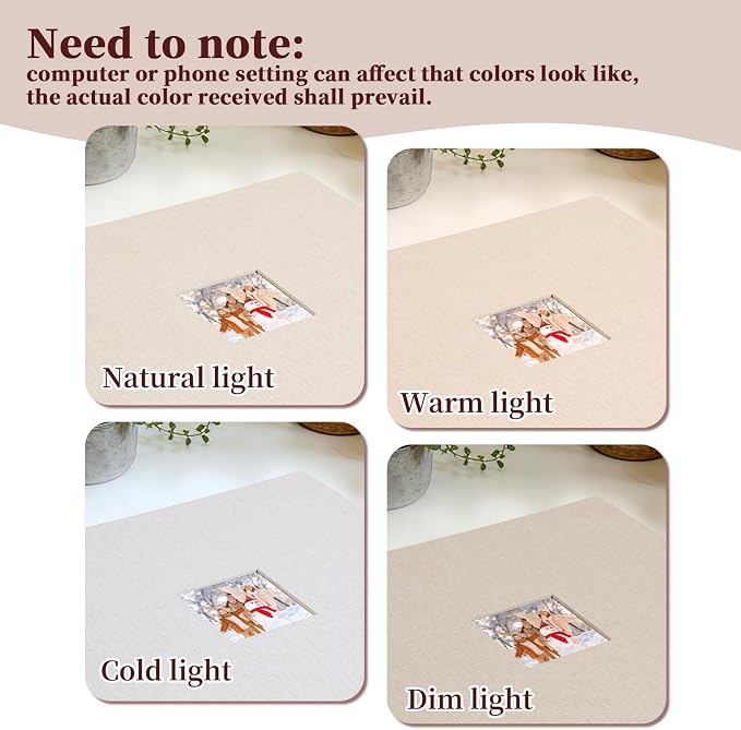 12x12 Inch Large 3 Ring DIY Scrapbook Photo Album, Linen Cover Scrapbook - Image 9