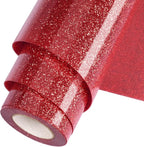 Red Glitter HTV Heat Transfer Vinyl Roll 12inch x 20 ft by WOOGLITTER