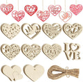 80PCS Wooden Heart Ornaments to Paint Valentine's Day Craft, 10 Styles DIY by Sophena