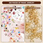 352 Pcs Assorted Charms for Jewelry Making, Mixed Enamel KC Gold Alloy Letter - Image 2