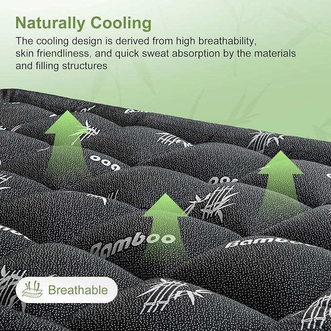 Full Size Mattress Topper Viscose Derived from Bamboo, Soft Thick Pillow Top - Image 3