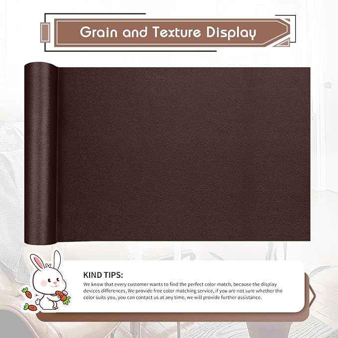 KING MOUNTAIN Leather Repair Patch, 12 x 60 Inches self Adhesive Leather Repair - Image 2