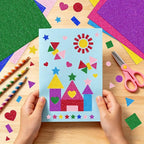 1000Pcs Glitter Foam Stickers, Colorful Self Adhesive Geometric Foam Stickers - Image 5
