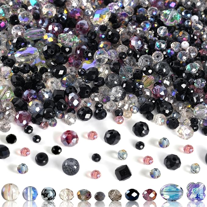 636pcs Glass Beads for Jewelry Making by OuMuaMua