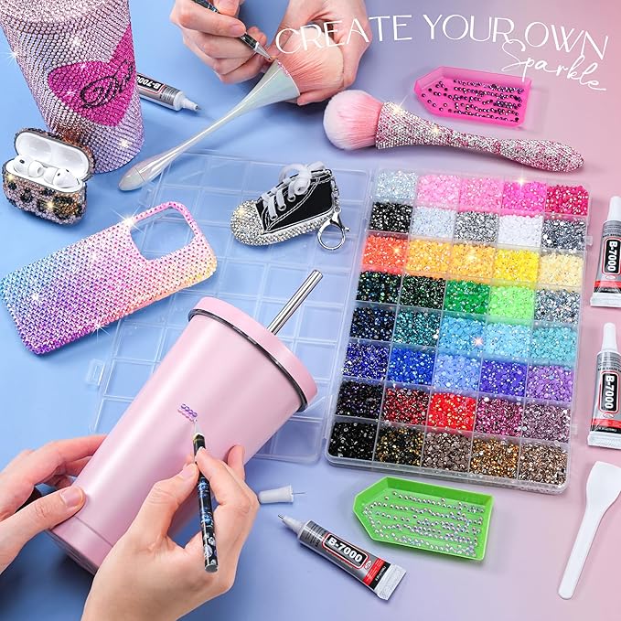 50000Pcs Bedazzling Kit with Rhinestones 3mm, 40 Colors Bedazzler Kit Resin - Image 2