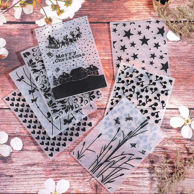 15 Pieces Embossing Folders 5.7 x 4.2 Inch Plastic Template Cards Christmas - Image 6