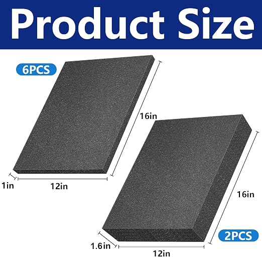 DECOHS 8 Pcs Polyurethane Foam Sheets- 2 Sizes Cuttable Foam Inserts - Image 2